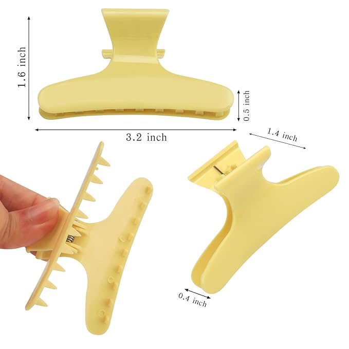 Ondder 12 Pack Butterfly Hair Clamps Clips Hair Claw Clips Salon Pro Section Clip for Styling, Sectioning, Cutting, Coloring Large Hair Clips Hairdressing Salon Tool Hair Accessories for Women Girls