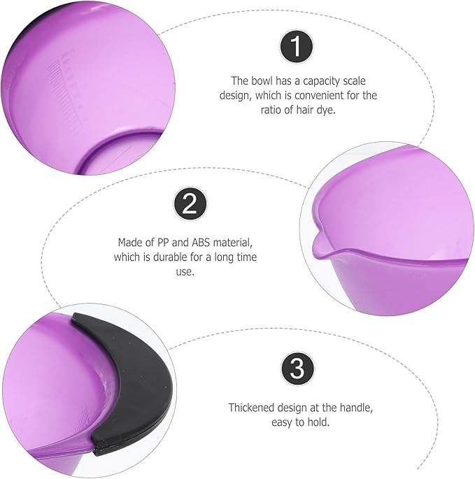 Hair Dye Mixing Bowls Hair Color Bowls Handle Wide and Deep Design