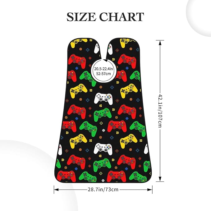 Beard Apron Hair Catcher, Funny Gamers Colorful Video Game Weapon Joystick Shave Bib, Waterproof Non-Stick Shaving Bib, Trimming Grooming Tool for Dad Men Anniversary