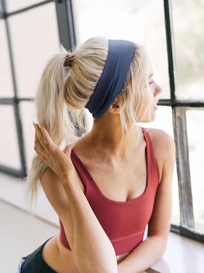 DRESHOW 8 Pack Sports Headbands for Women Non-Slip Stretchy Fashion HairBand Curly Hair Headband Soft Hair Accessories for Daily Wear Workout Yoga Running