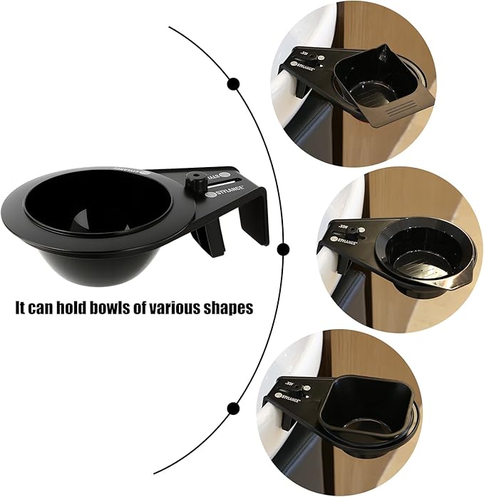 Toning Tub Hair Dye Bowl, Professional Clipable Hair Color Mixing Bowl For Hairstylist, Salon Shampoo Bowl (Black, 9.4x6.1in)
