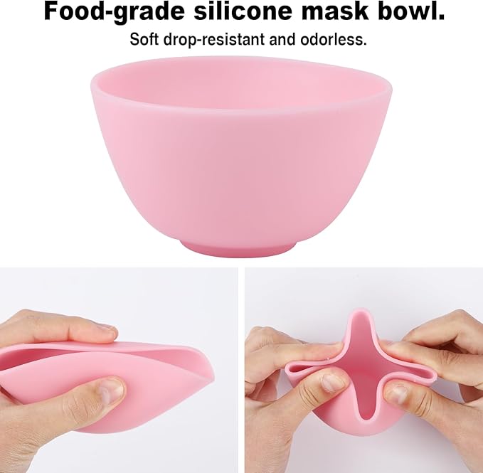 5 Pcs Silicone Facial Mask Mixing Bowls Set,Multi colored Reusable Silicone Bowls for Diy Face Mask Mixing Tool for Facial Mask,Hair Dye,Other Skincare Products