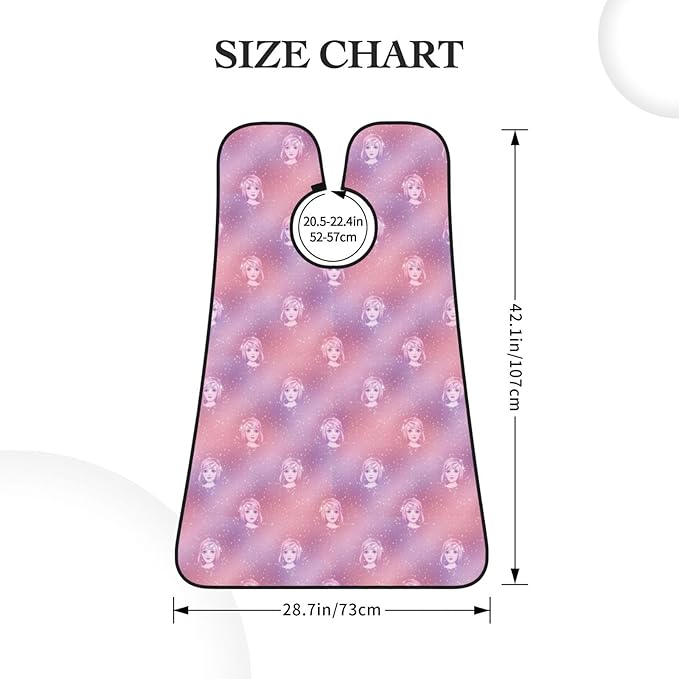 Beard Shaving Cape with Suction Cups, Pink Glitter Pattern Shave Bib, Non-Stick Waterproof Hair Catcher, Grooming Bib for Men Husband