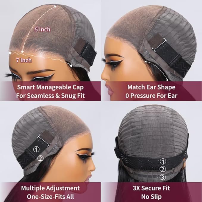 YIROO Bye Bye Knots Glueless Wig Highlight Ombre Chestnut Brown Loose Wave Lace Front Wig Pre Plucked Pre Bleached Pre Cut 7x5 HD Lace Closure Wig Put on and Go Ready to Wear Wig 150% Density 26inch