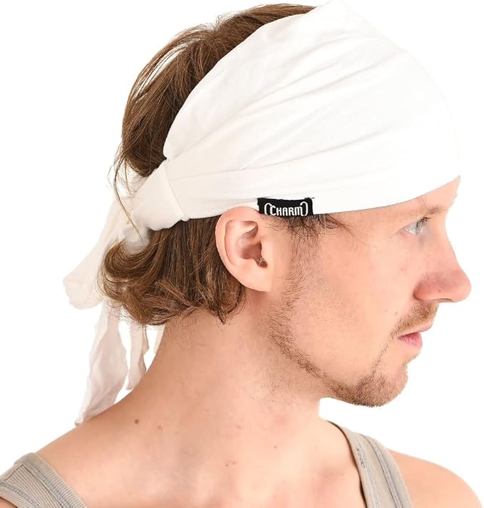 CHARM Japanese Headband Pirate Bandana - Men Ninja Head Wrap Women Hair Band