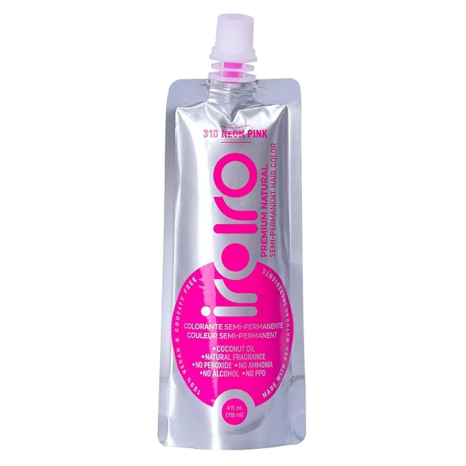 IROIRO Premium Natural Semi-Permanent Hair Color 310 Neon Pink (4oz)