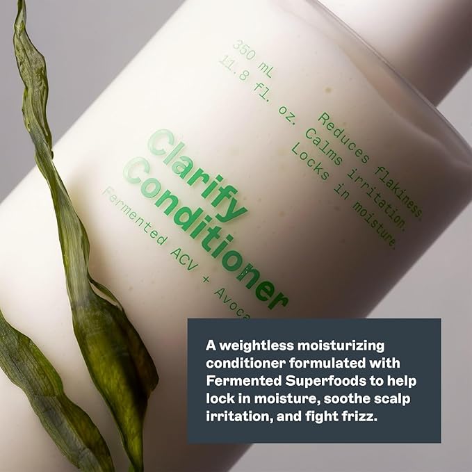 JOOY Clarify Conditioner Weightless Hydration, Soothes Scalp Irritation, Reduces Flakiness & Fights Frizz, Safe for All Hair Types & Color-Treated Hair, Free of Sulfates & Parabens, 3.38 fl oz