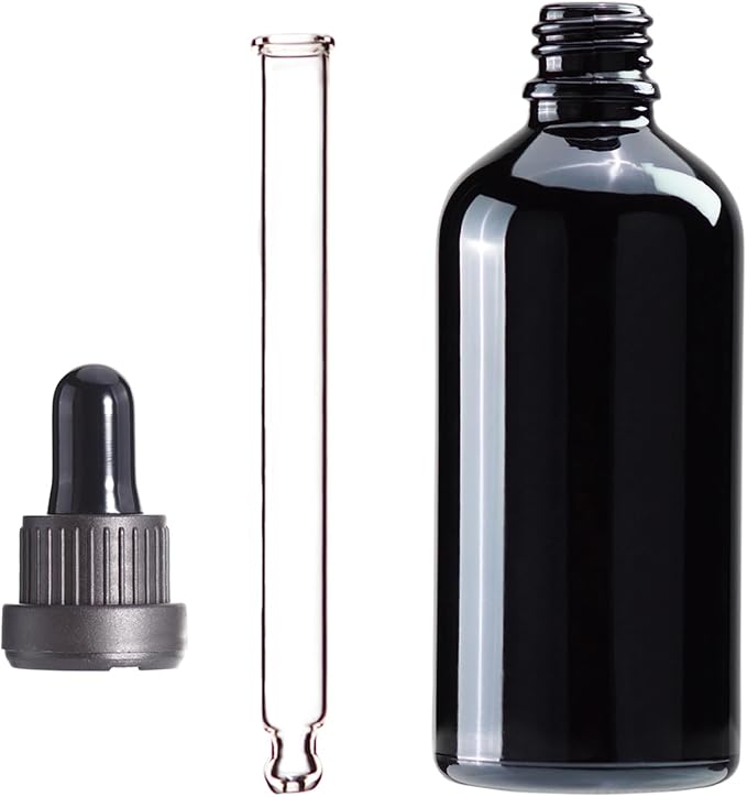 YIZHAO Black Glass Dropper Bottle 4oz, Tincture Bottles with Glass Dropper, for Essential Oils, Aromatherapy, Cosmetic, Laboratory, Pharmacy, Liquids, Travel –9 Pcs