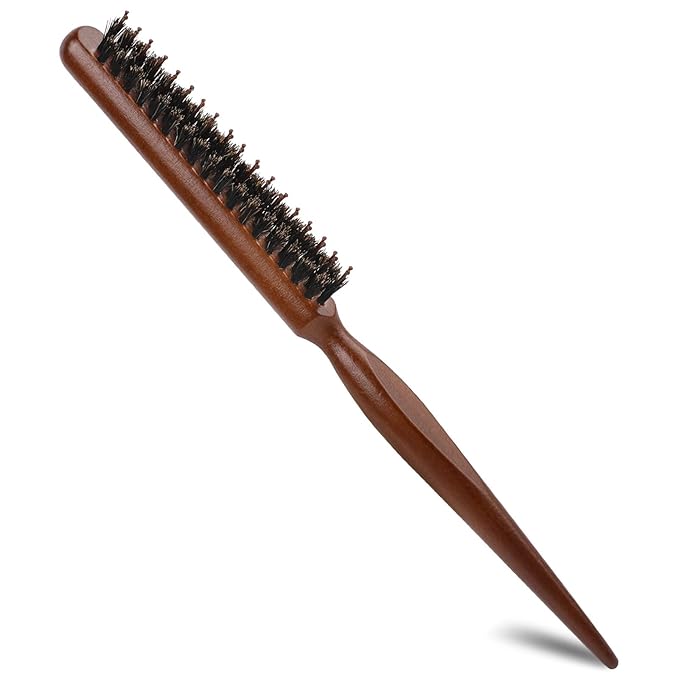 Sliverdew Boar & Nylon Bristle Teasing Brush, Hair Sectioning Comb with Rat Tail Handle Pick, Smoothing Brush for Edge Control, Backcombing, Smoothing, and Styling Thin & Fine Hair to Create Volume