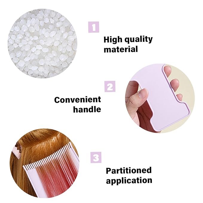 3PCS Hair Highlighting Kit, Plastic Board with Arc Comb Teeth, Easy to Use Widened Hair Dye Kit for Sectioning
