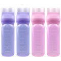 ELANE 4PCS Hair Oil Applicator Bottles - Root Comb Bottles for Scalp Oil and Hair Oiling, 6oz (2 Pink + 2 Purple)