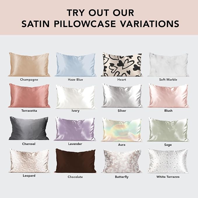 Kitsch Satin Pillowcase, Softer Than Silk Pillow Cases King, Cooling Pillow Covers, Satin Pillowcase with Zipper for Hair, Skin & Quality Sleep, Wrinkle-Free & Smooth, King Size 19"x36", Leopard