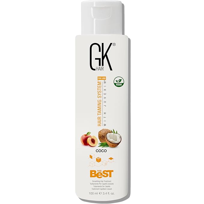 GK HAIR Global Keratin The Best COCO (3.4 Fl Oz/100ml) Smoothing Keratin Hair Treatment - Professional Brazilian Complex Blowout Straightening For Silky Smooth & Frizz Free Hair