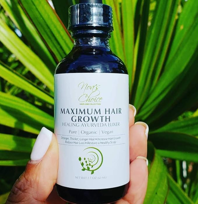 Maximum Slim Noa's Choice ORGANIC Ayurvedic Hair Growth Formula for FULLER, Longer, Thicker, Healthier Hair. Revive your Hair and Scalp TODAY! Best Treatment for Hair Loss & Thinning Hair 2.1 oz