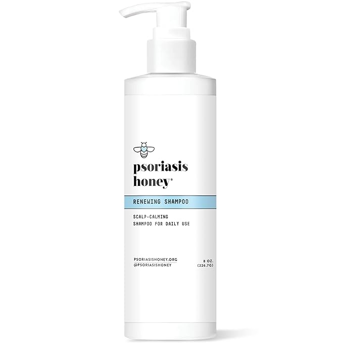 PSORIASIS HONEY Renewing Shampoo - Itchy & Dry Scalp Treatment - Psoriasis Shampoo With Argan Oil for Women & Men - Scalp Psoriasis Relief - Daily Hair Shampoo for Kids (8oz)