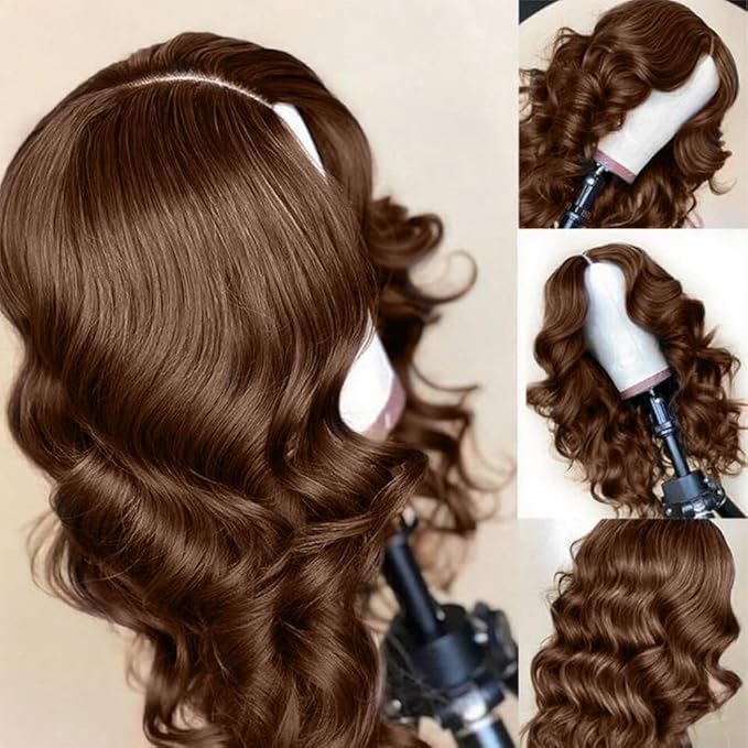 2X6 SKINLIKE HD Lace Closure Wigs Human Hair, Chocolate Brown Lace Front Wig, Body Wave Human Hair Wig Pre-Plucked Bleached Knots 250% Density HD Lace Closure Wigs 26 Inch
