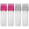 4 Pack Root Comb Applicator Bottle, Hair Oil Applicator, Oil Comb Applicator Bottle for Hair Dye Shampoos Hair Salons (Red+Grey)