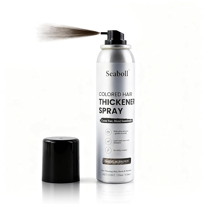 Root Touch Up Hair Color Spray–4oz, Sweat-Resistant & Natural, Instant Gray Hair Cover Up, Temporary Root Concealer Hair Filler Dye Spray for Hairline, Scalp&Thinning– Medium Brown–Women & Men