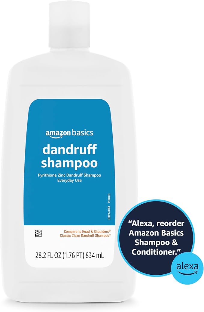 Amazon Basics Dandruff Shampoo for Normal to Oily Hair, 28.2 Fluid Ounces, 1 Pack