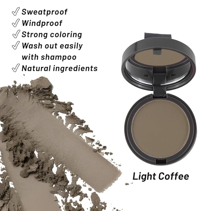SOVONCARE Hairline Powder - Root Touch Up & Gray Hair Concealer for Men and Women, Instantly Covers Thinning Hair and Bald Spots, Natural-Looking Coverage Light Coffee 0.35 oz