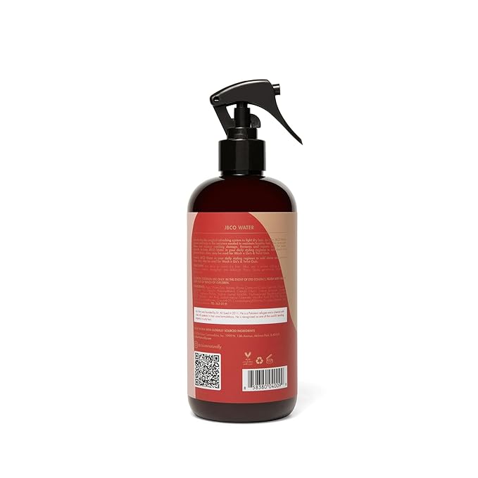 As I Am JBCO Water 16 oz - Nano Curl Strengthener - Moisturizes and Detangles - Anti-Frizz - Increases Fiber Strength - Enriched with Jamaican Black Castor Oil, Vitamin C, and Vitamin E, Red