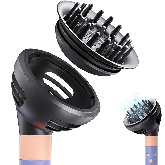 Upgraded Curl Wave Hair Diffuser Attachment for Dyson Airwrap,HS01 HS05 HS08–Enhances Natural Curls, Adds Volume & Shine | Gentle Heat Protection | Ideal Styling Tool for Wavy & Curly Hair Women