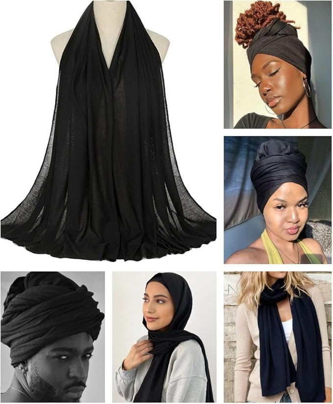Harewom Head Wraps for Black Women Stretch Head Scarf Long African Hair Wraps Turban Headwraps Jersey Headbands
