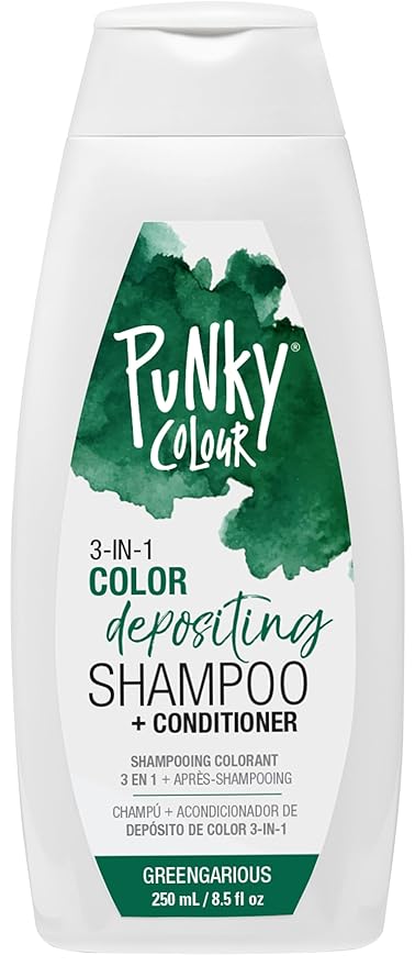 Punky Colour 3-in-1 Color Depositing Conditioner & Hair Cleanser - Greengarious, Semi Permanent Hair Color Conditioner, Sulfate-Free Hair-Dye, 8.5 fl oz.