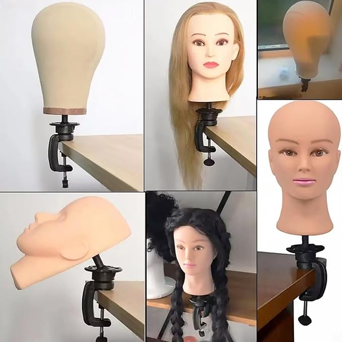 Wig Stand Mannequin Head Holder 1 Pack Black Cosmetology Manikin Stand Mannequin Head Holder Clamp Wig Head Stand Holder for Table Training