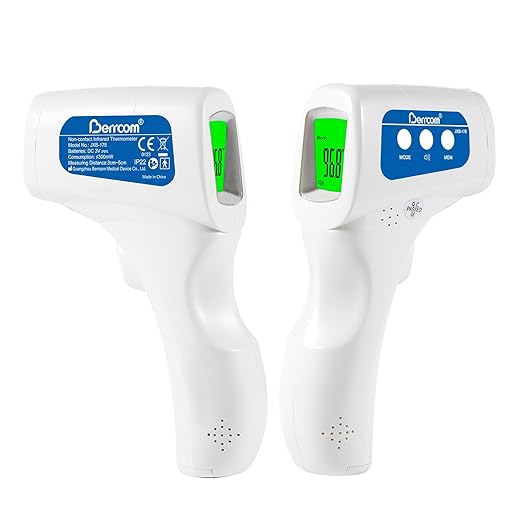 Berrcom 3-in-1 Contactless Infrared Forehead Thermometer for Fever Check | for Babies, Kids & Adults | 2-Pack | Batteries Included | JXB-178 (White)