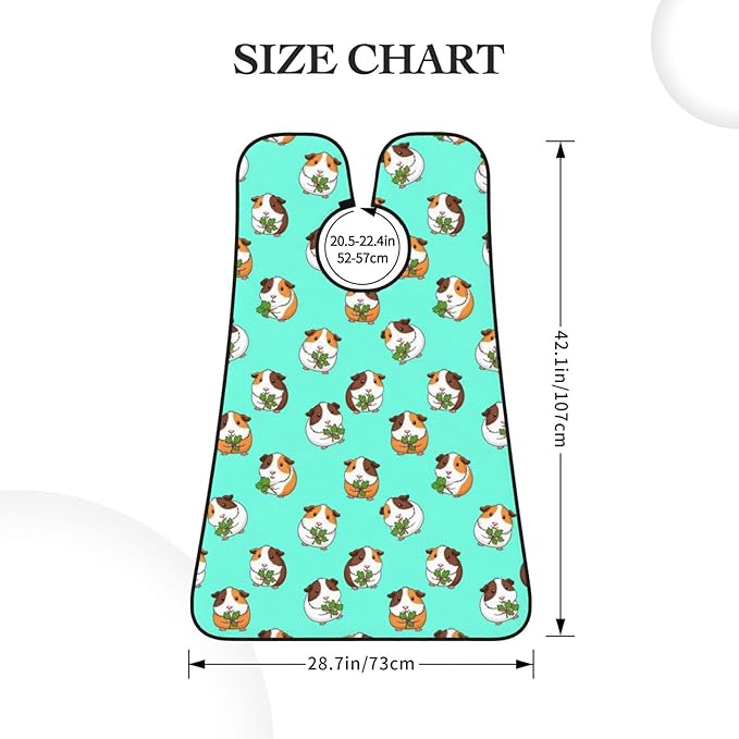 Beard Bib Apron for Men Shaving, Waterproof Non-Stick Hair Catcher with Suction Cups, Grooming Essential for Dad Husband, Cute Guine Pig Shave Bib