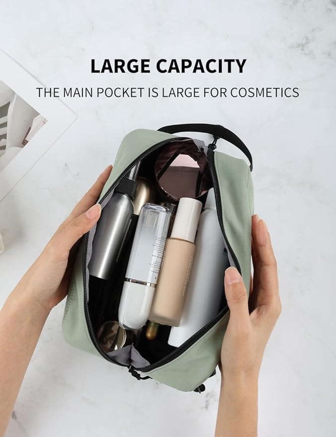 GOX Small Travel Toiletry Bag, Dopp Kit Case For Men, Multifunction Cosmetics Organizer Pouch (Mint Green)