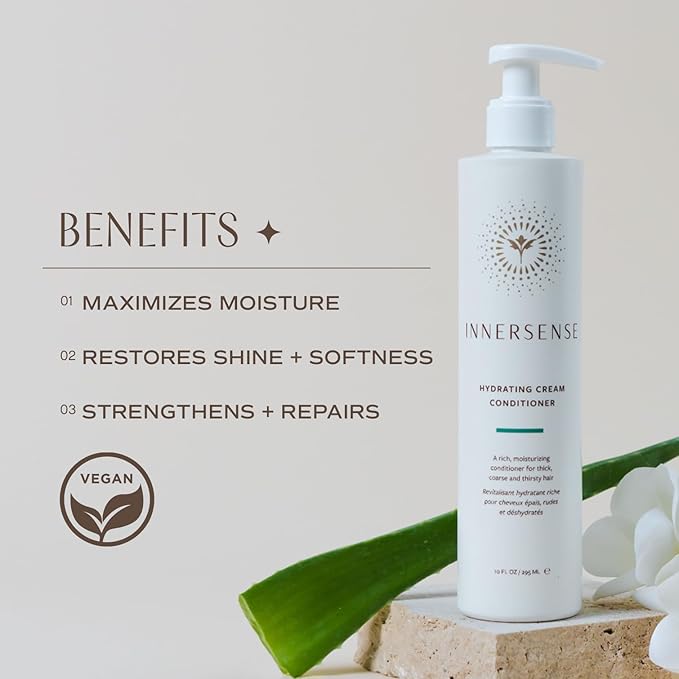 INNERSENSE Organic Beauty - Natural Hydrating Cream Conditioner | Non-Toxic, Cruelty-Free, Clean Haircare (32oz)