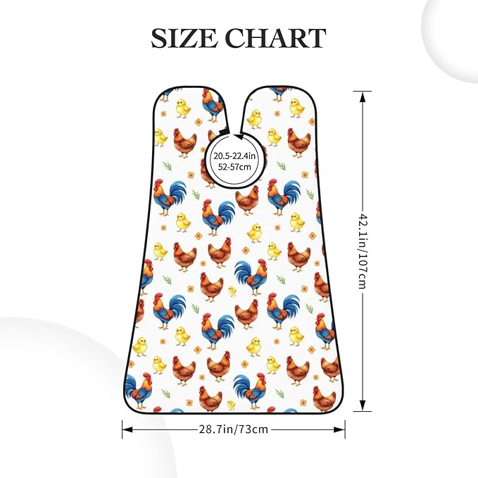 Beard Hair Catcher Bib, Waterproof Non-Stick Grooming Apron for Shaving Trimming, Perfect for Men Dad, Cute Hen Rooster Chicken Shave Bib