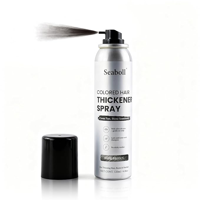 Root Touch Up Hair Color Spray–4oz, Sweat-Resistant & Natural, Instant Gray Hair Cover Up, Temporary Root Concealer Hair Filler Dye Spray for Hairline, Scalp&Thinning– Dark Brown – Women & Men