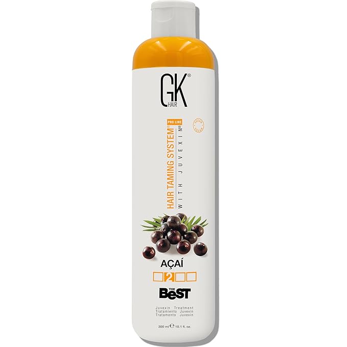 GK HAIR Global Keratin The Best ACAI (33.8 Fl Oz/1000ml) Smoothing Keratin Hair Treatment - Professional Brazilian Complex Blowout Straightening For Silky Smooth & Frizz Free Hair