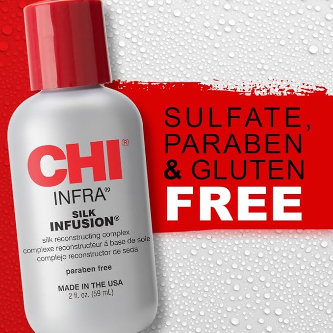 CHI Infra Silk Infusion, Leave-In Reconstructing Treatment To Strengthen & Protect All Hair Types, Alcohol-Free, 2 Oz