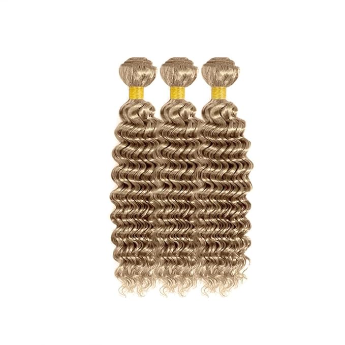 Ash Blonde Bundles Human Hair Color #22 Deep Wave Bundles 12 14 16 Inch Niegmeag Peruvian Virgin Hair Extensions Grey Blonde Deep Wave Bundle