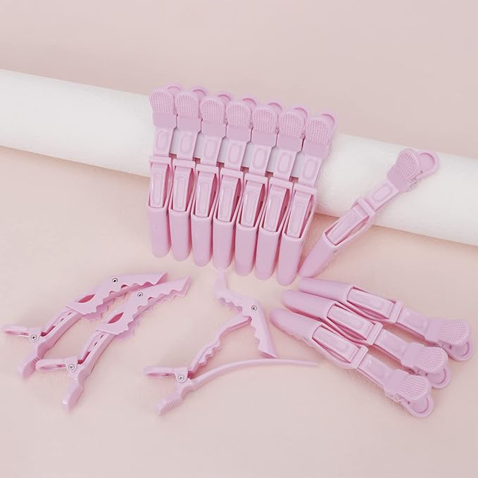 Ondder 14 Pcs Purple Alligator Hair Clips for Styling Sectioning Larger Salon Pro Barber Hair Clips for Coloring Cutting Big Alligator Clips for Hair Styling Accessories for Women Men