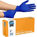 Inspire Black Nitrile Disposable Gloves | 4.5 Nitrile Safety Medical Exam Cooking Cleaning Disposable Black Gloves (Blue - Box of 100, Large)