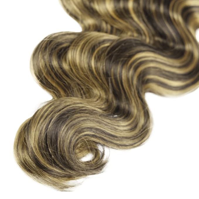 Blonde Human Hair Bundles Highlight Body Wave Bundle 26 26 26 Inch Niegmeag Virgin Remy P1B/27 Bundle Double Weft 2 Tone Black and Blonde Bundles