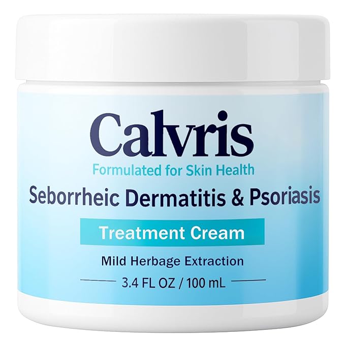 Calvris Scalp & Beard Comfort Cream – Steroid-Free Botanical Formula with Kudzu Root, Goldthread & Jojoba Extract for Dry, Flaky or Sensitive Skin, Cooling Non-Greasy Texture, 3.4 fl oz (1)