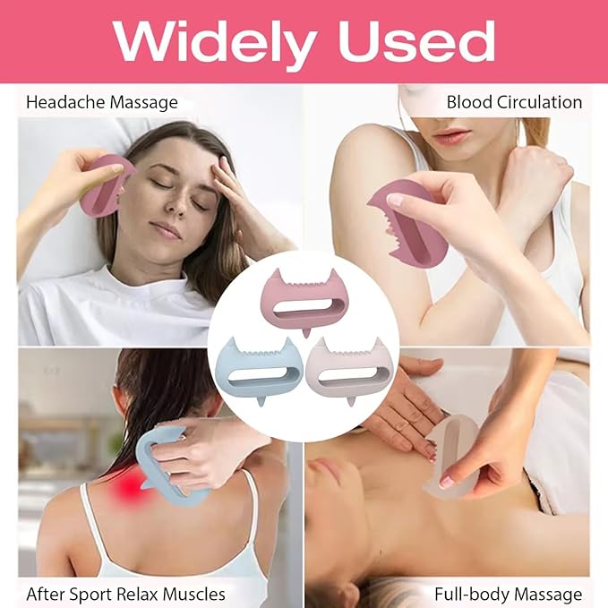 Relief Head & Body Acupressure Massager - Flexible Silicon Tool for Headache, Neck, Shoulder, Leg Pain, Muscle Fatigue & Circulation Boost - Post-Workout Recovery & Full-Body Massage (White)