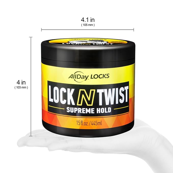 AllDay Locks Lock N Twist (15 oz) | Supreme Hold, No Frizz or Flaking | Hydrating, Nourishing Locking Gel | Grape & Avocado-Infused | Lock & Twist Braids, Locks, Twists, Cornrows | 15 oz