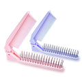 RHOS 2-Pieces Mini Folding Combs for Purse and Travel, Double Headed Small Combs and Brush Set for Women,Girls (Pink & Purple)