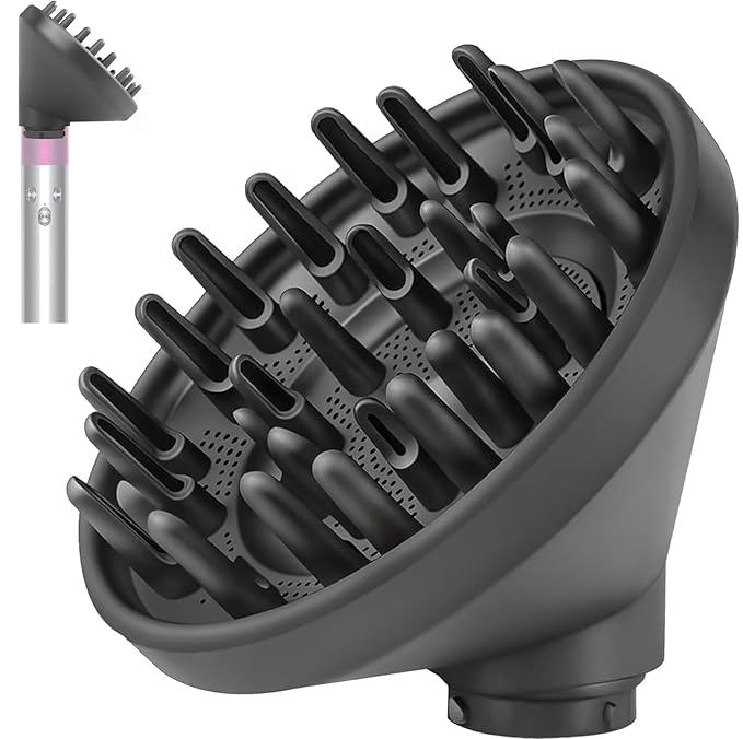 Upgraded Large Diffuser Attachment for Dyson Airwrap Styler HS01/HS05/HS08- Nozzle to Dryer Faster & Define Curls Hair,Hair Dryer Diffuser Attachment,Heat Resistant Diffuser for Airwrap Attachments