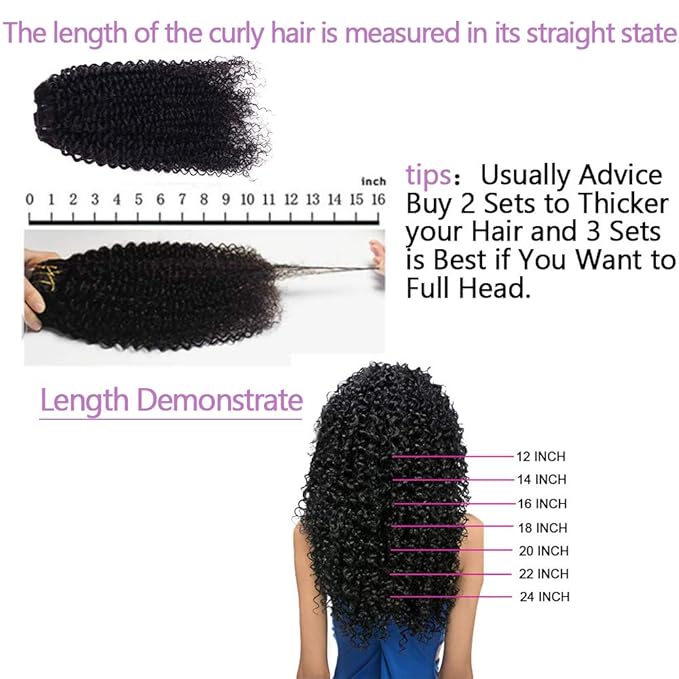 Curly Clip in Hair Extensions For Black Women Brazilian Virgin Human Hair Clip in Extensions for Women 8Pcs Remy Hair with 18Clips 120g 24inch Natural Black