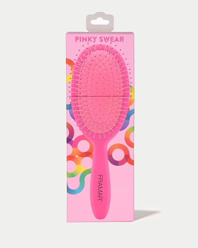 Framar Detangling Brush for Curly Hair – Hair Brushes for Women, Wet Hairbrush For Women, Hairbrushes, Pink Hair Brush Detangler, Reduces Breakage, Frizz and Static – Pink Brush