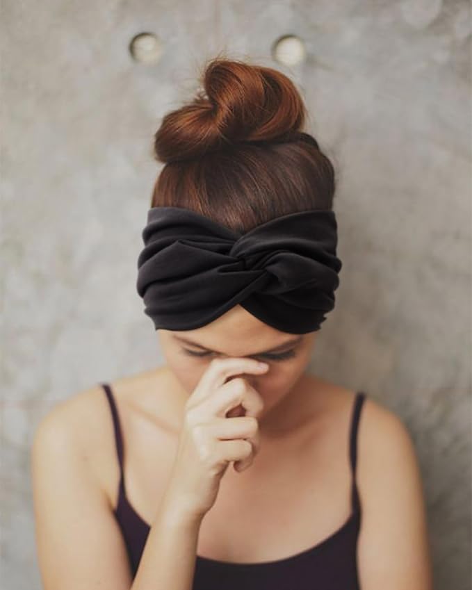 Extra Wide Headbands for Women Large Turban Headband Non Slip Boho Elastic Hairband Hair Twisted Knot Head Bands Accessories