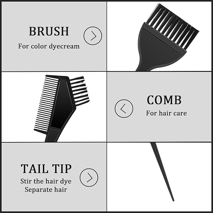 3Pcs Professional Salon Hair Color Applicator Kit - Hair Tint Dyeing Brush Set for Coloring and Dyeing
